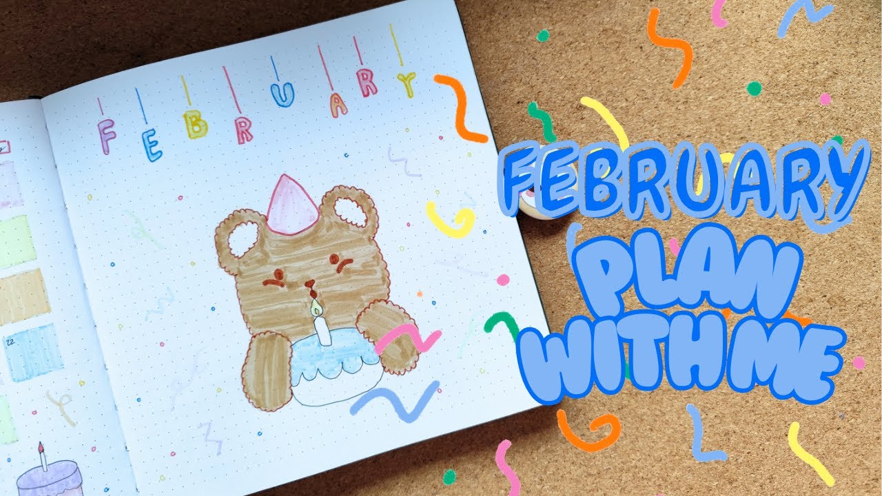 February Plan With Me | 2026 Bullet Journal Spread 🐻