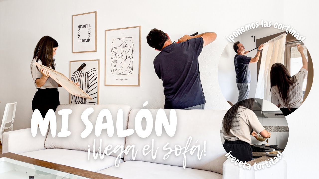 Mi SALON 🤩 ¡Parece otro!  | Llega el SOFÁ 🛋️, colocamos los cuadros y las cortinas