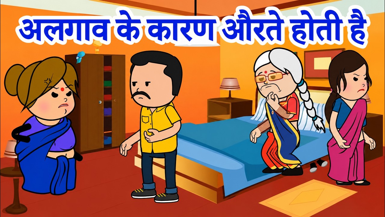 अलगाव के कारण औरतें होती है | 😡😭 (ghar ghar ki kahani cartoon me) moral story