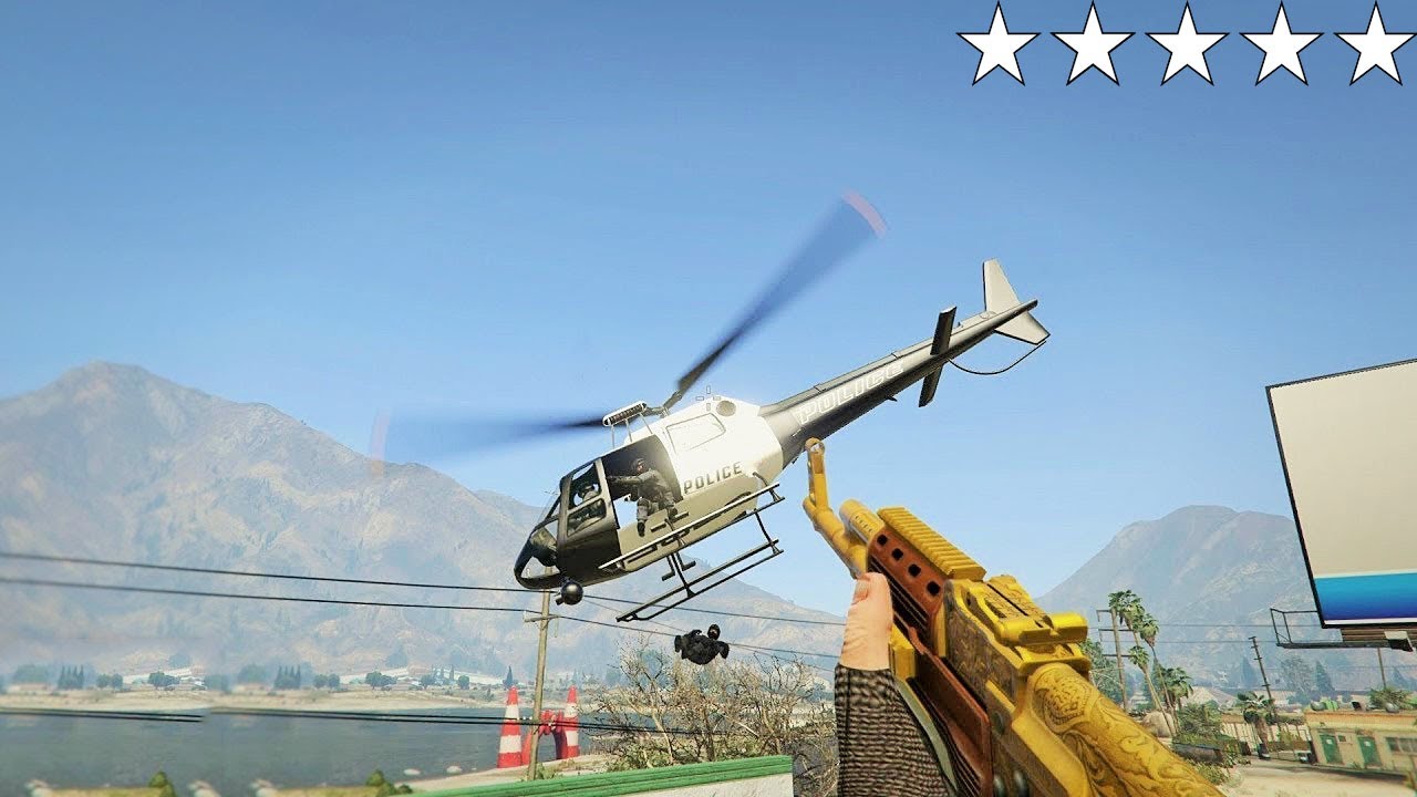 GTA 5 - Trevor's FIVE STAR COP BATTLE AT BIKER BAR CLUB HOUSE!! (GTA V Funny Moment)