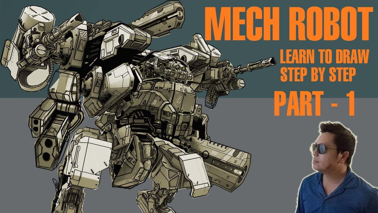 DRAWING MECH ROBOT - WAR ROBOTS - STEP BY STEP TUTORIAL SKETCH & ANATOMY- PART- 1
