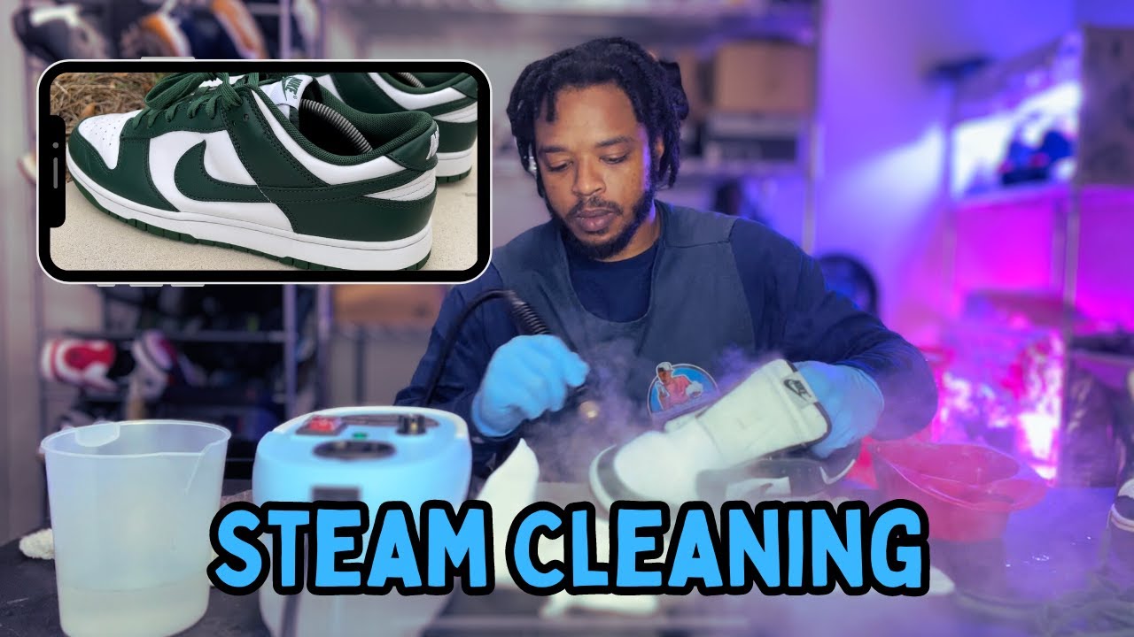 Steam Cleaning a pair of Nike Dunks