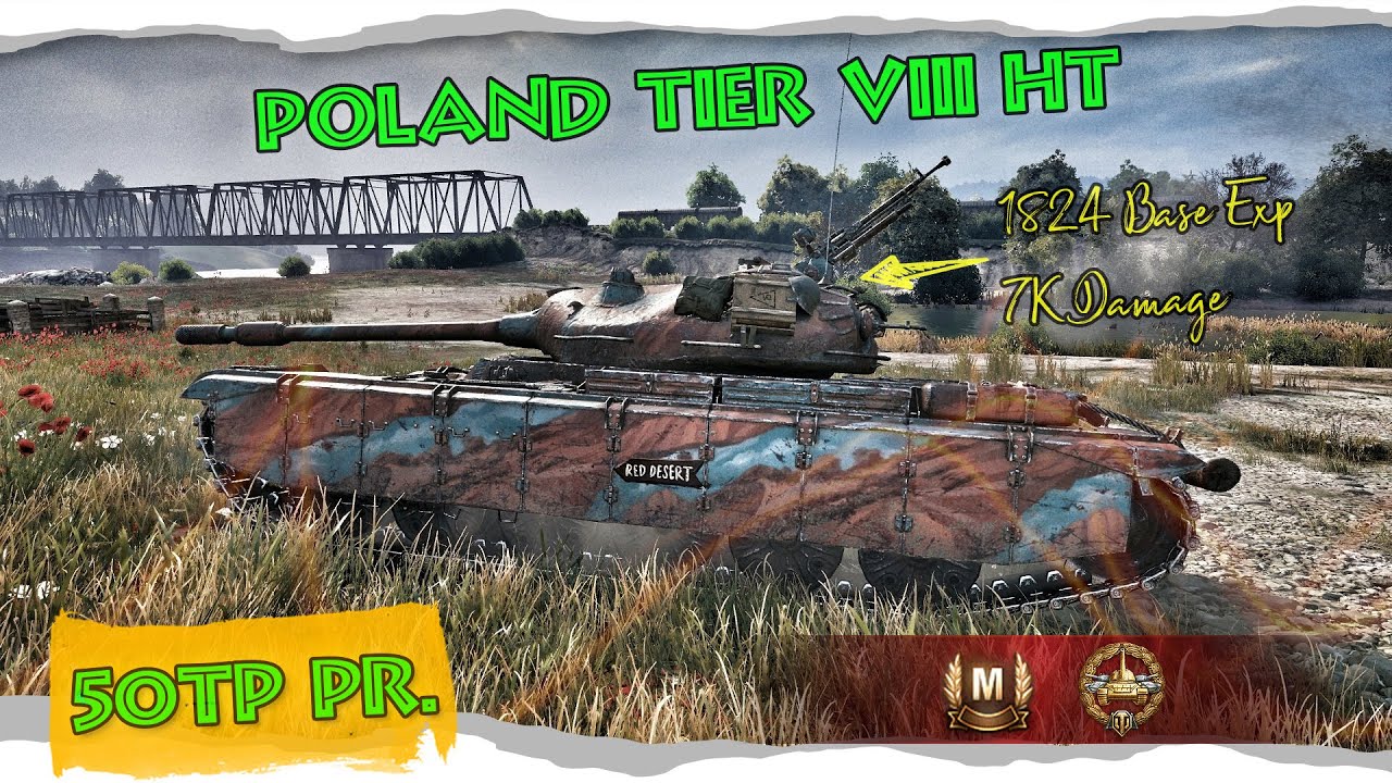 50TP pr. Poland Tier VIII HT | World of Tanks Replays | 1,8K Base EXP 7K Damage