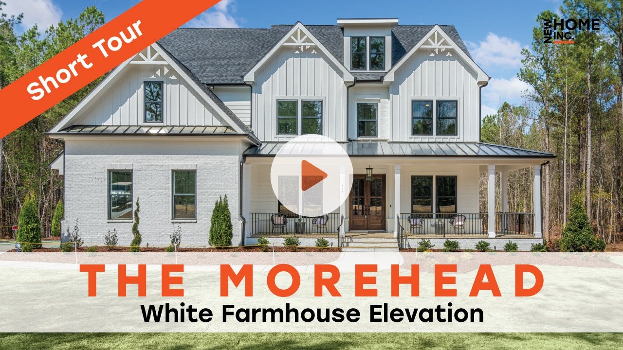 The Morehead Floor Plan | Farmhouse Elevation | Luxury Estate Home Near RTP NC