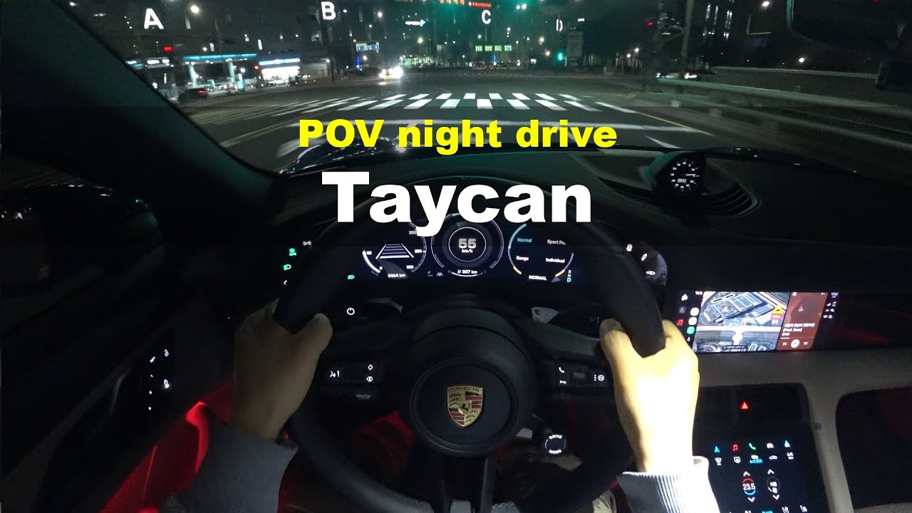 Porsche Taycan Base POV night drive