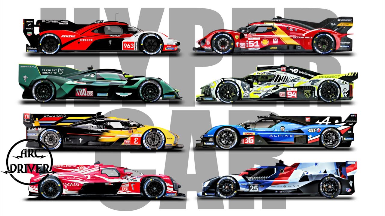 Le Mans Hypercar 2025 - All Cars And Teams. Ferrari, Porsche, Aston Martin, Toyota, Alpine, Peugeot