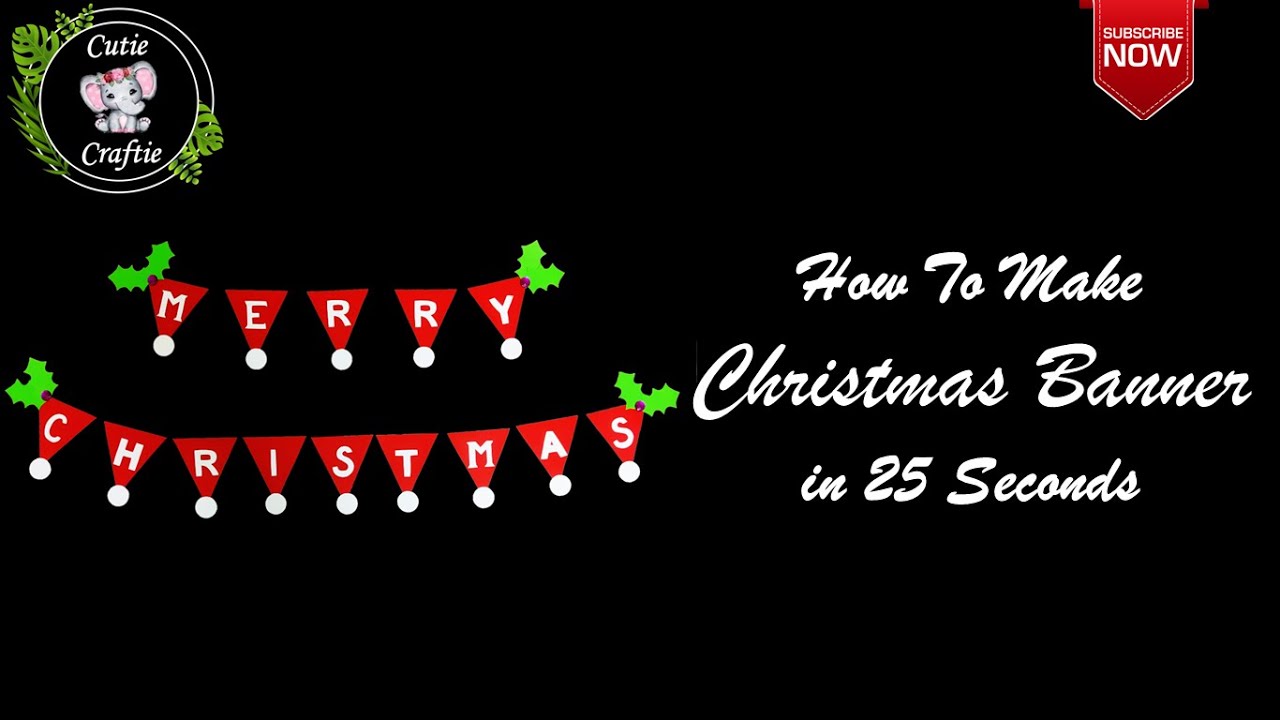 Christmas Banner DIY | Festival Decoration | Merry Christmas | Hand Made Paper Craft #shorts