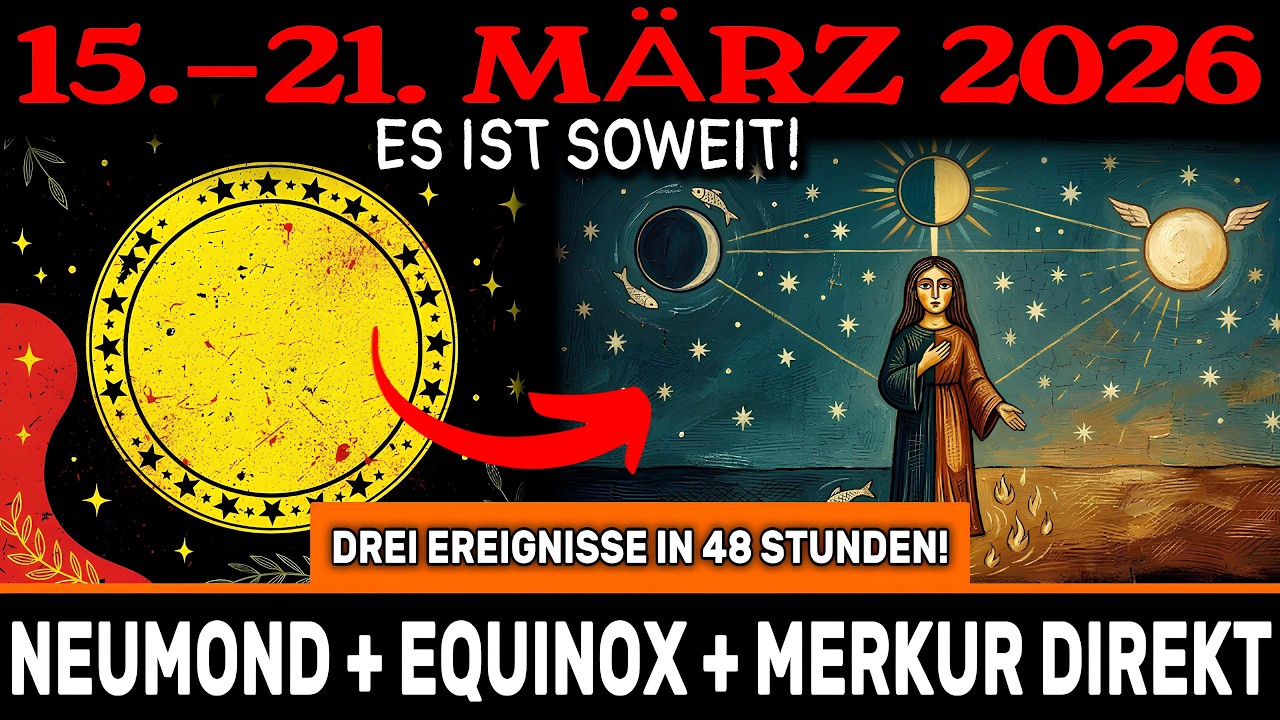 SIE MÜSSEN DAS VOR MORGEN WISSEN! Die Woche 15.–21. März – NEUMOND, EQUINOX und MERKUR wird DIREKT!
