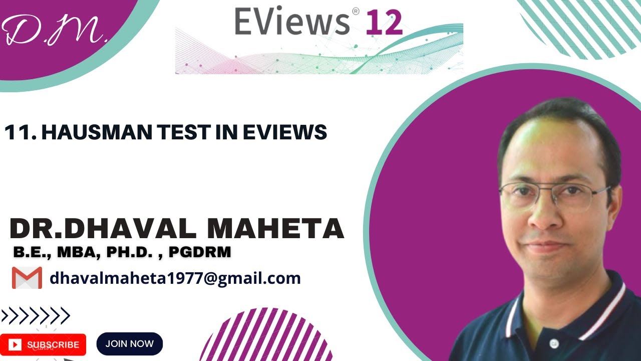11. Тест Хаусмана с использованием EViews || Доктор Дхавал Махета