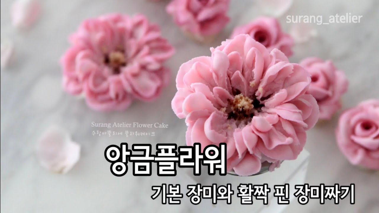앙금플라워 장미, 활짝 핀 장미짜기 rose piping
