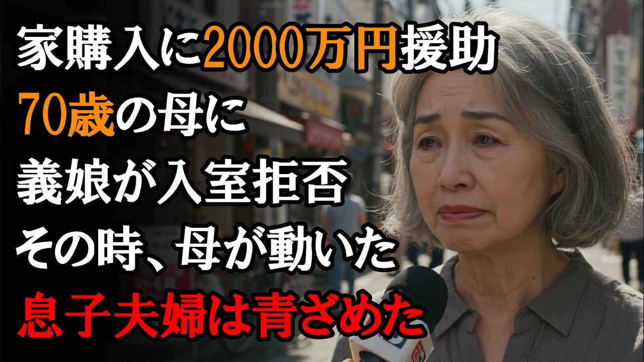【本当にあった話】義理の娘に2000万円の家の購入資金を出したにも関わらず家に入れてもらえなかった70歳の母の静かなる復讐、息子夫婦が恐怖に陥り始める【感動する話】