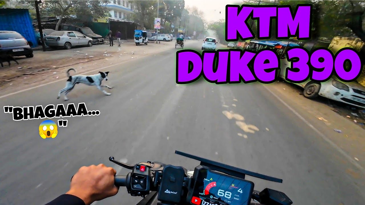390 Duke full throttle 🔥 | 12 Km in 5 min only😳 | Dog Attack 😱 | Are uncle kha se aye ..