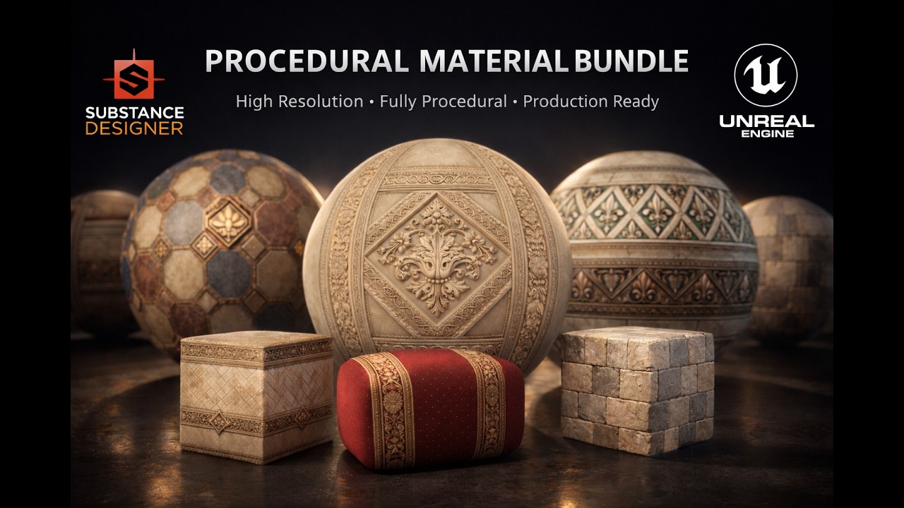 High-End Procedural PBR Materials | Unreal Engine 5 + Substance Designer Showcase