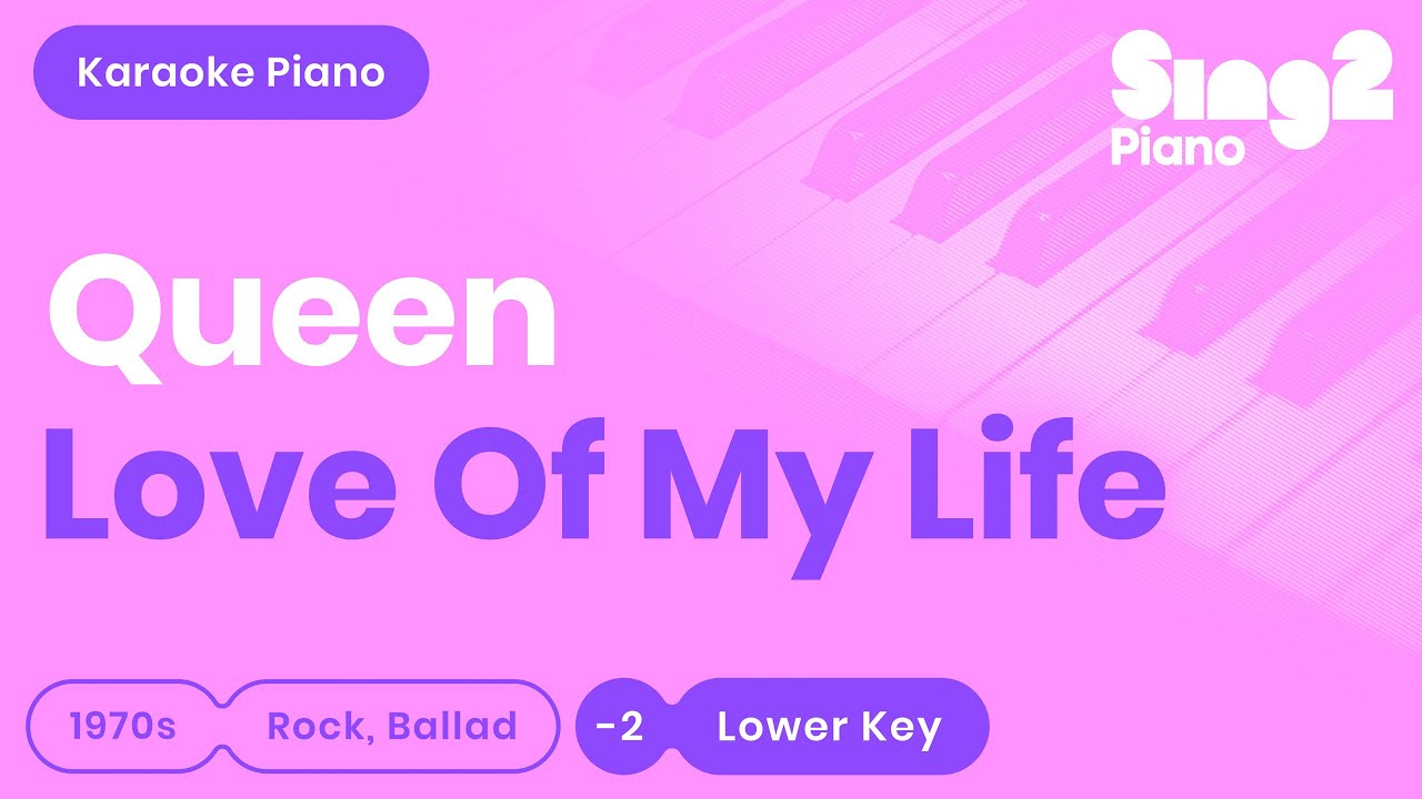 Queen - Love of My Life (Lower Key) Piano Karaoke