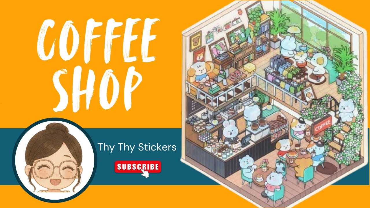 DIY 3D Sticker | Coffee Shop | Relax Video | No Talk