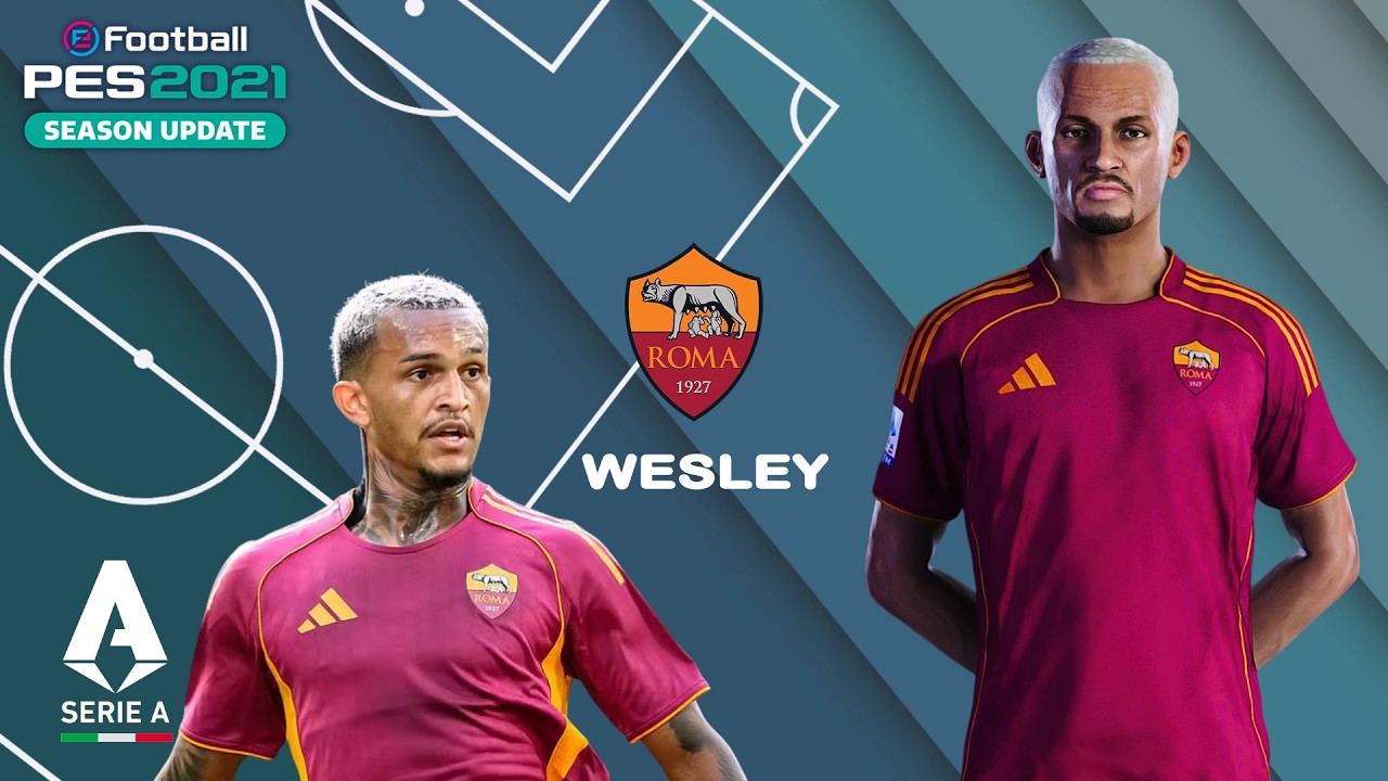 WESLEY face+stats (AS Roma) How to create in PES 2021