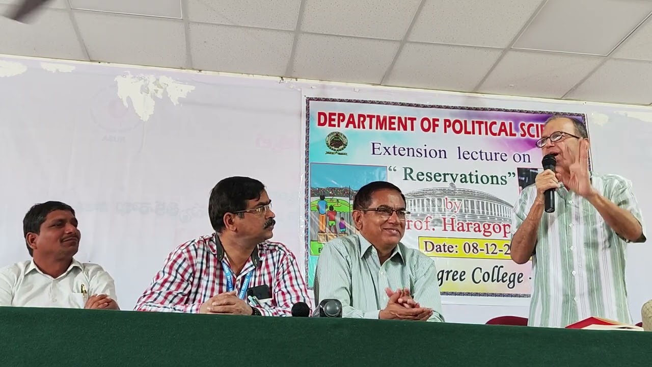 Prof. Haragopal sir speech on Reservations, conducted by political Science department GDC-Gajwel