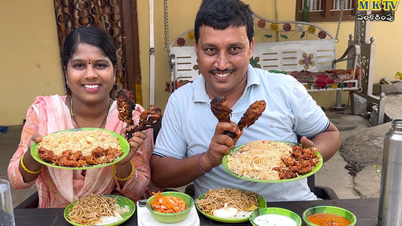 చికెన్ కబాబ్ ఫ్రైడ్ రైస్ నూడిల్స్ తిండి పోటి #Eating Challenge#210|| Thindi Poti#MKTV పలకరింపు