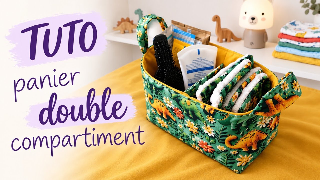 Tuto panier de rangement avec compartiment,couture facile ,tuto sans blablas