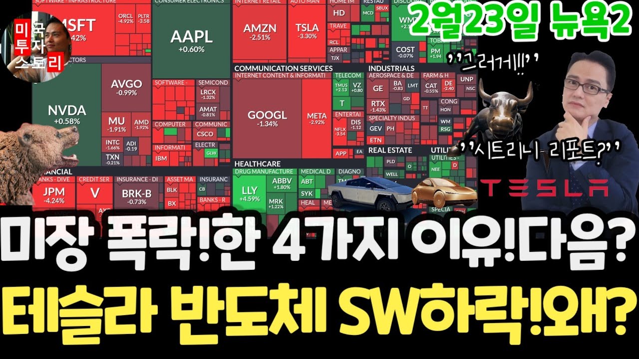 미국주식시황/시트리니 리포트? IBM SW폭락! 테슬라 엔비디아 구글 애플 아마존 메타 마소 팔란티어 아이온큐 삼성전자MU 브로드컴 오라클 코어위브 샌디스크 금은 LLY 노보 머크