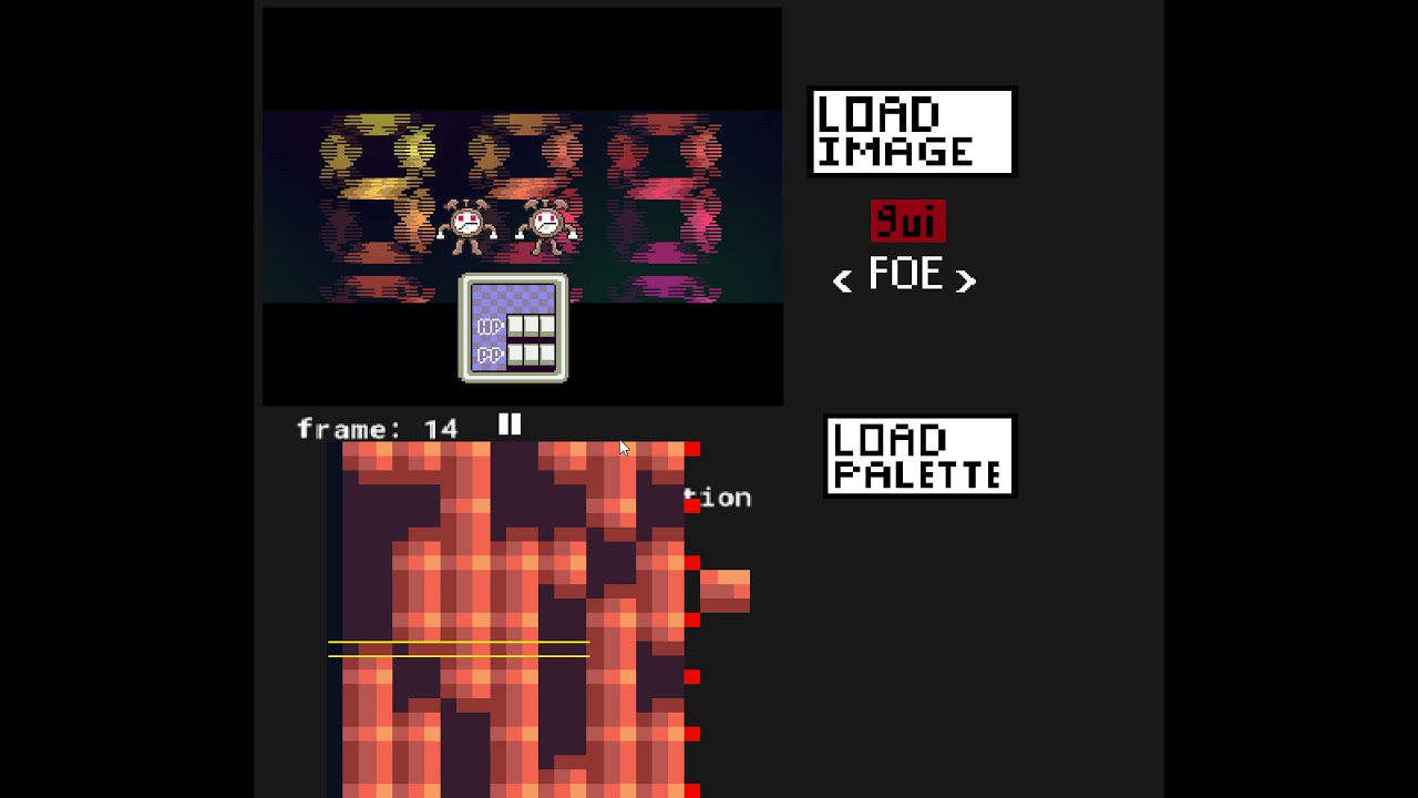 Earthbound Battle Background Test (Sine wave + Palette Swap shaders)