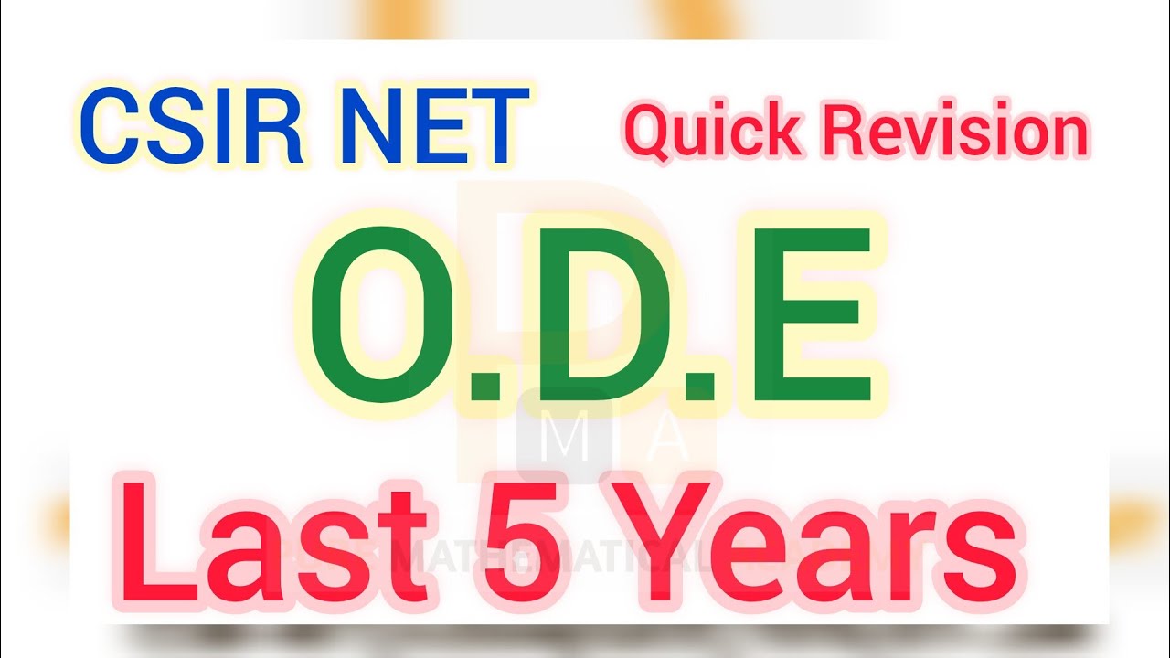 ODE Last 5 Years Revision | CSIR NET Last 5 Years ODE Complete Revision | CSIR NET PYQ Revision| PMA