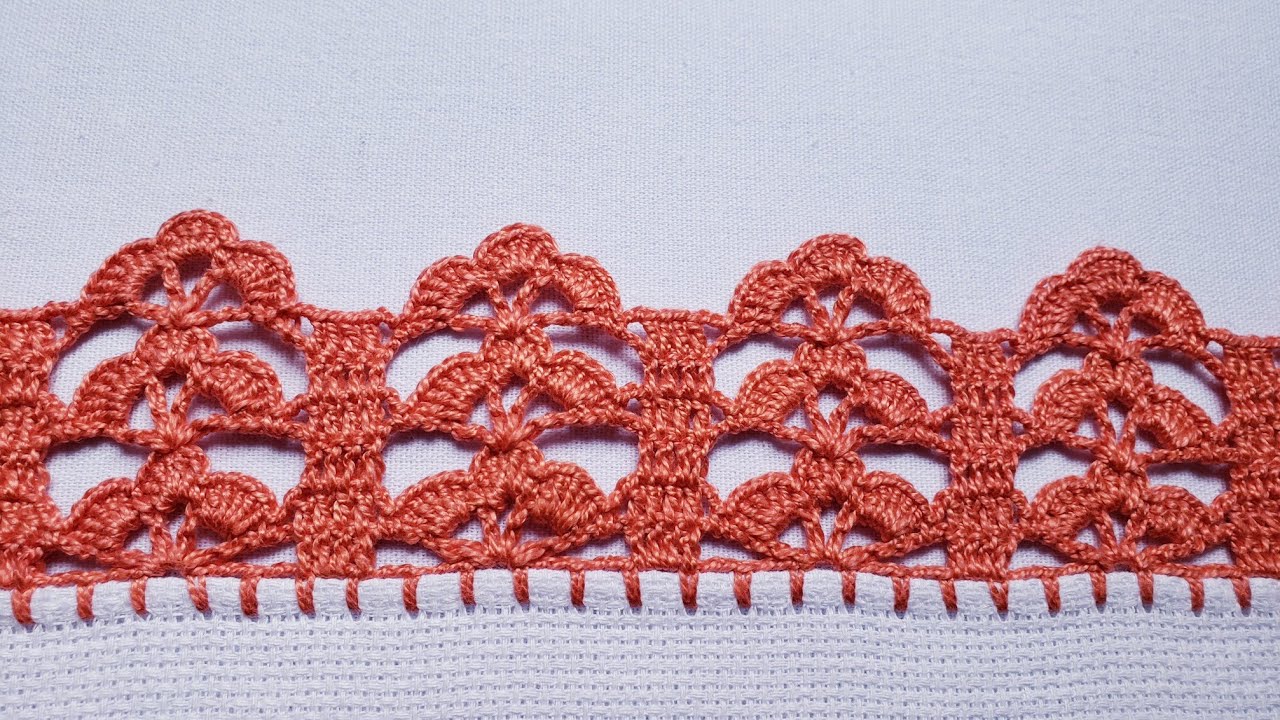 Barrado/bico para pano de prato #croche #crochet #barradinhodecroche 🍁 #632