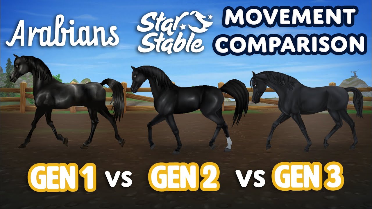 Comparison of all Arabian models | Side by side gaits | Star Stable Online⭐️