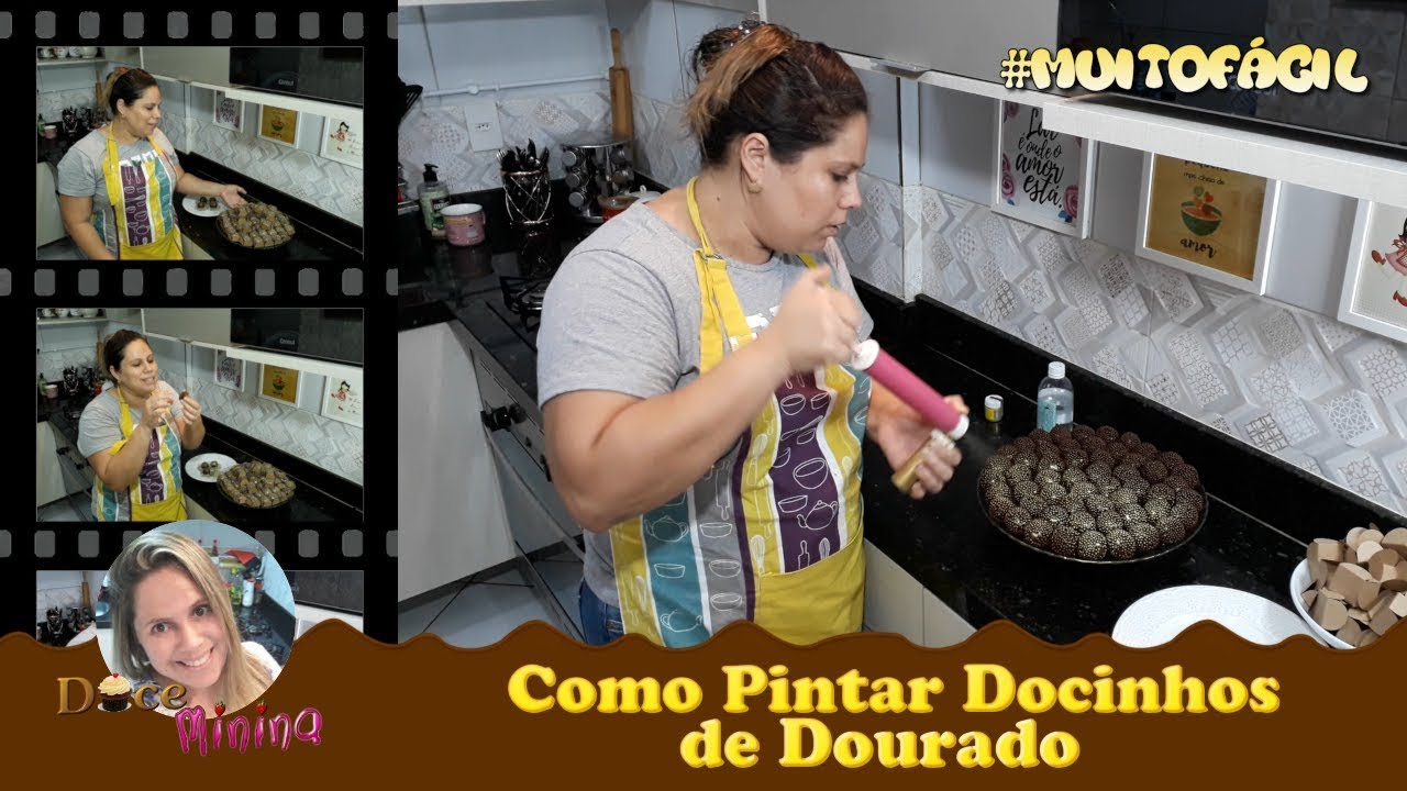 Como Pintar Doces finos, Tortas e Bolos de Dourado (Continuação do vídeo do Brigadeiro Gourmet)