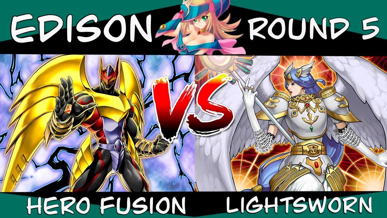 Yugioh Hero Fusion vs Lightsworn Edison Format Gameplay! at Card Addiction