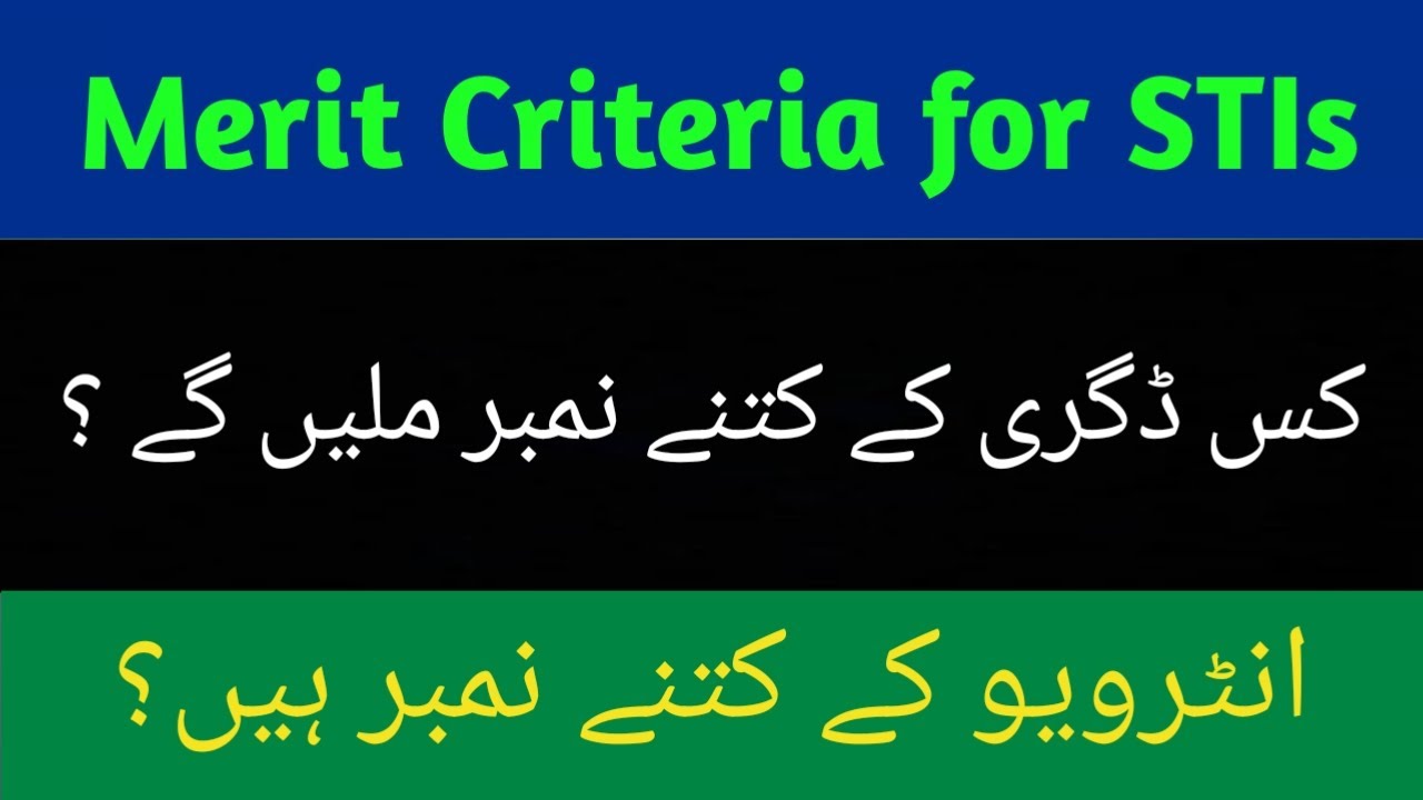 STI Merit Criteria