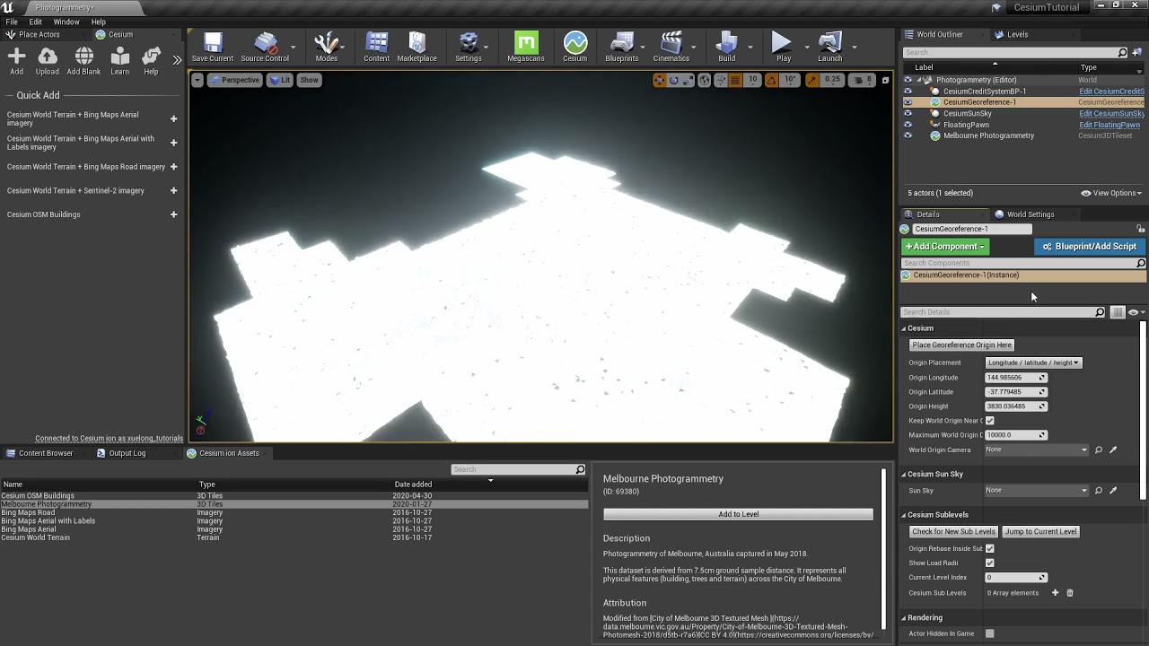 Cesium for Unreal Tutorial 02 - Adding Photogrammetry
