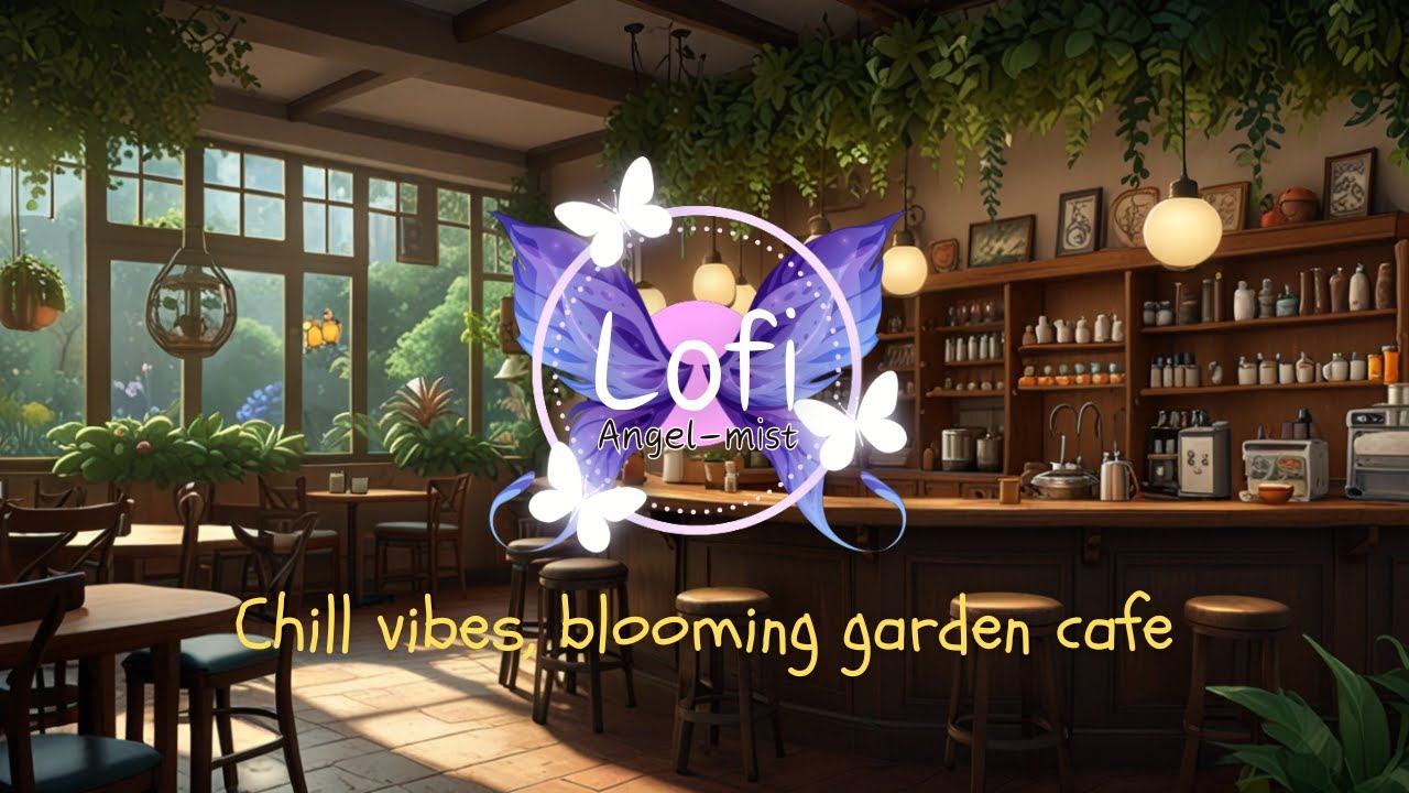 Lofi Chill vibes, blooming garden cafe - relaxation, study, sleep