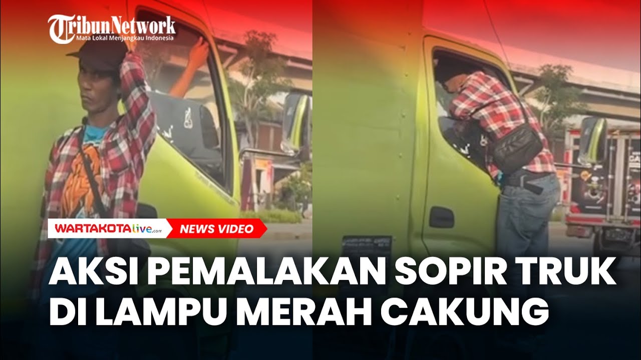 Aksi Pemalakan Sopir Truk di Lampu Merah Cakung