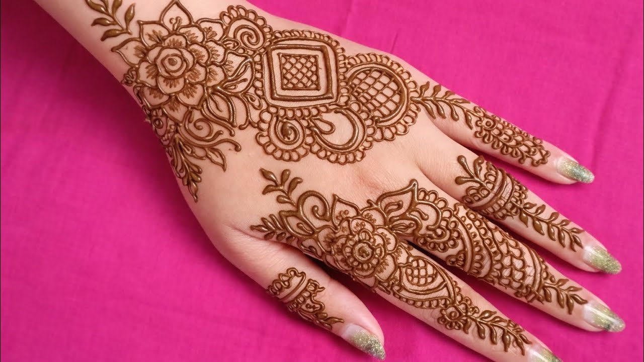 Back hand mehndi design || Easy Mehandi designs Simple Mehandi designs #mehndi #trending #viral 