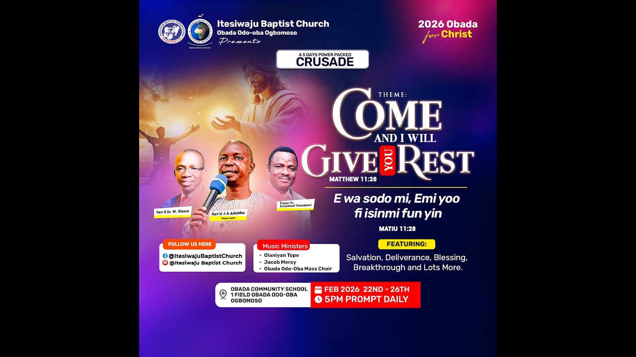 Come unto me, and I will give You Rest. DAY 4