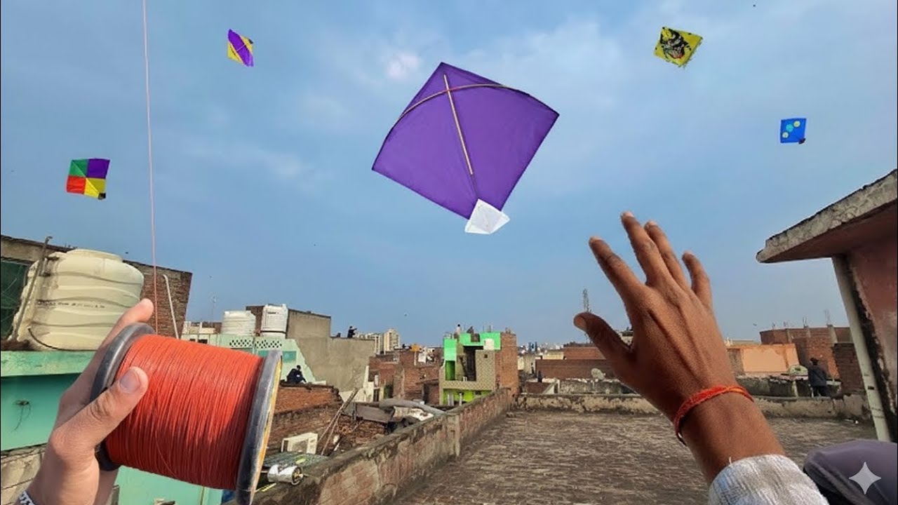 Friday Kite Flying & fighting || patangbazi  || kite Looting on rooftop  