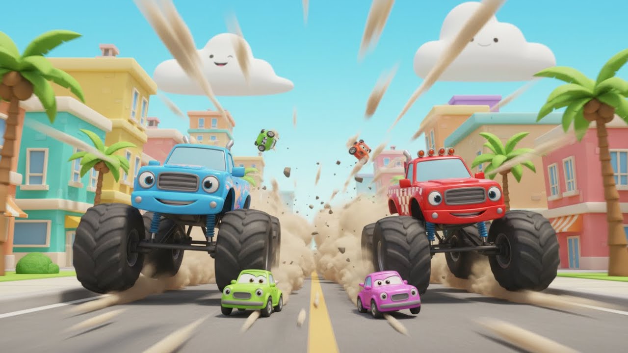 Number Monster Truck Song 1–5 for Kids | Counting & Vehicle Song, Nursery Rhymes & Baby Music 🚛🔥