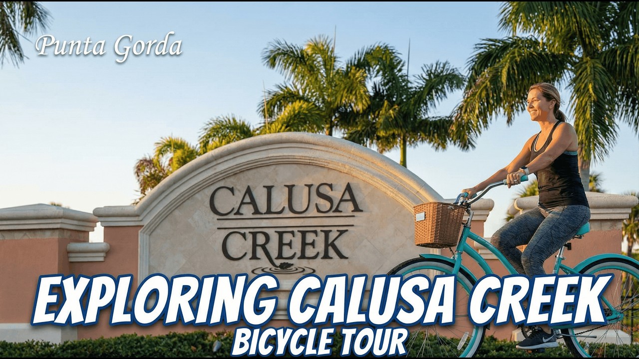 Riding a Bicycle Around Calusa Creek Community - Punta Gorda, Florida