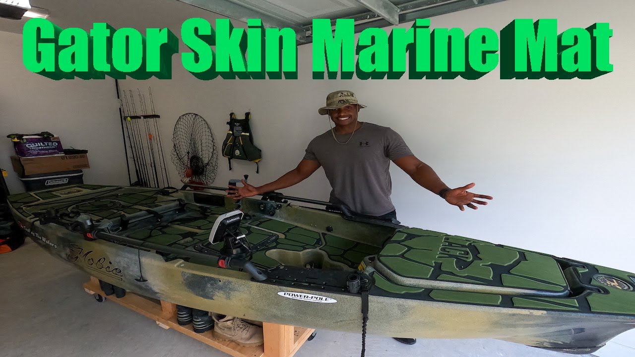 CUSTOM GATOR SKIN Kayak Marine Mat Install on my Hobie Pro Angler 12 #MarineMat #Hobie #KayakFishing