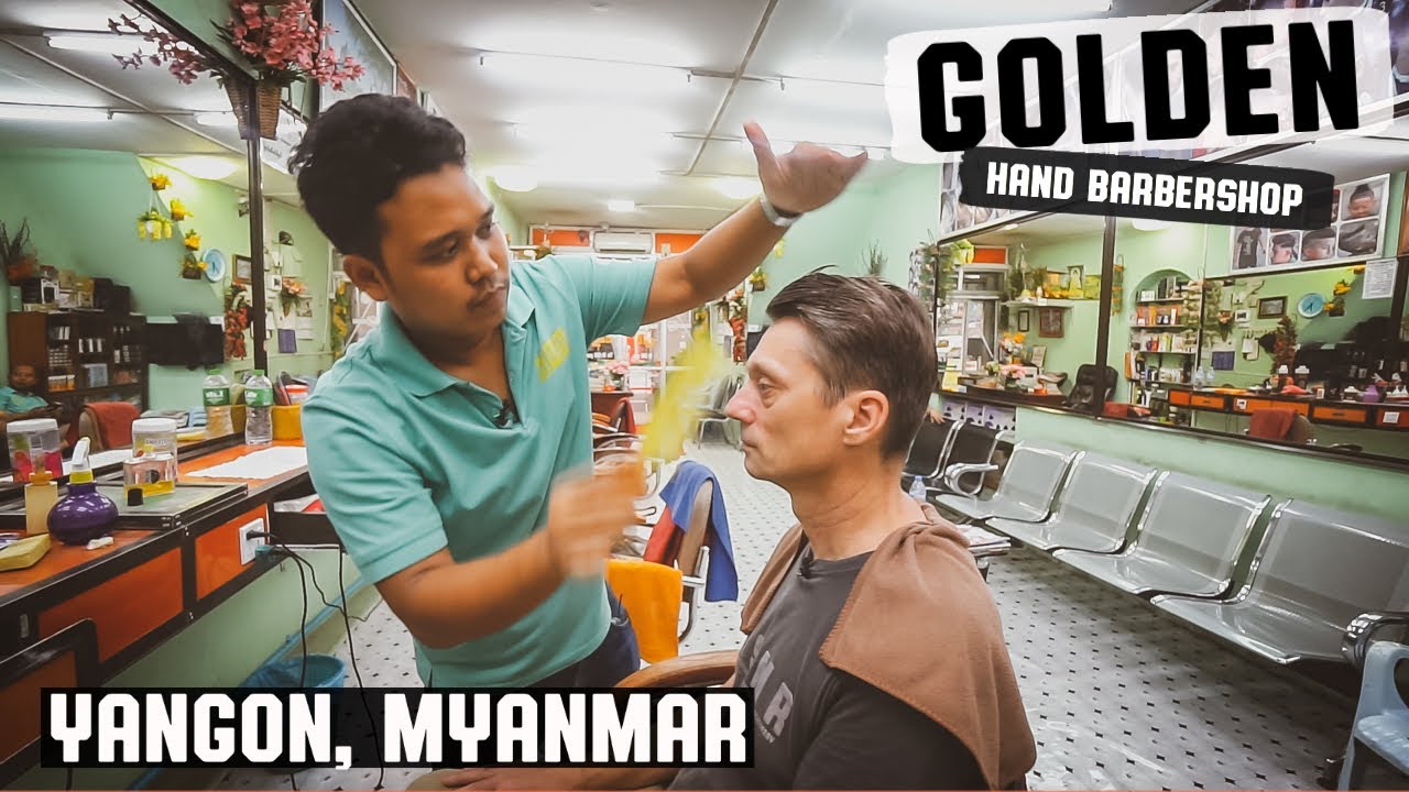 💈 Lying Down Golden Hand Burma Wet Shave & Hair Styling | Yangon Myanmar