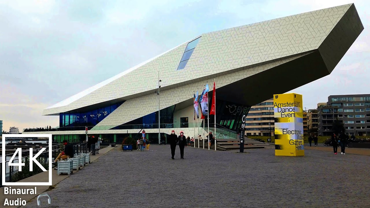 Walking in Amsterdam-Noord. Binaural City Sounds.
