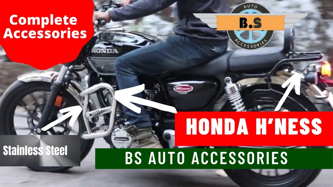Honda hness All Accessories | Backrest, Crash guard complete accessories BS auto accessories