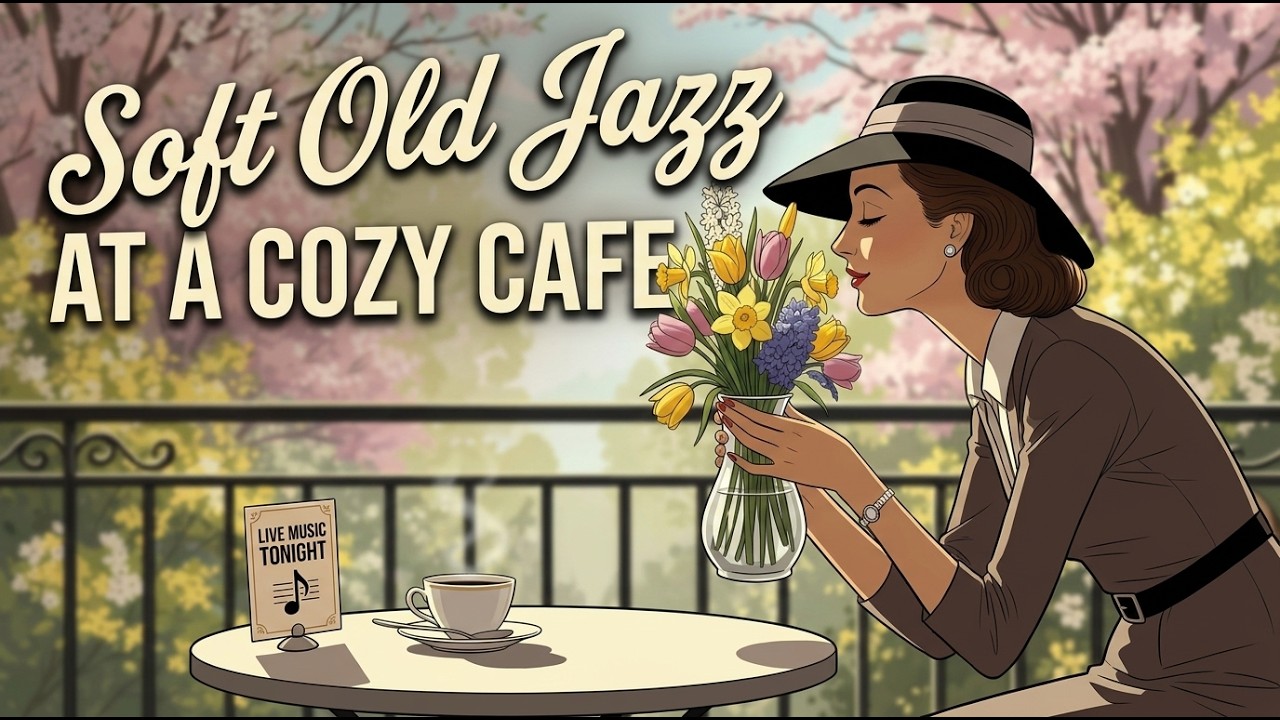 Soft Old Jazz at a Spring Café | Romantic Vintage Coffeehouse Music