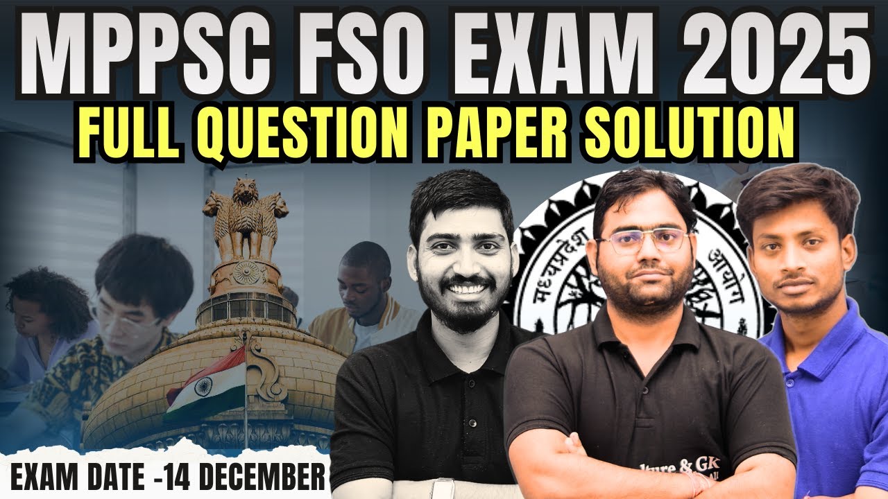 MPPSC FSO Question Paper Solution 2025 | MPPSC FSO Answer Key 2025 | MPPSC FSO Exam Analysis 2025