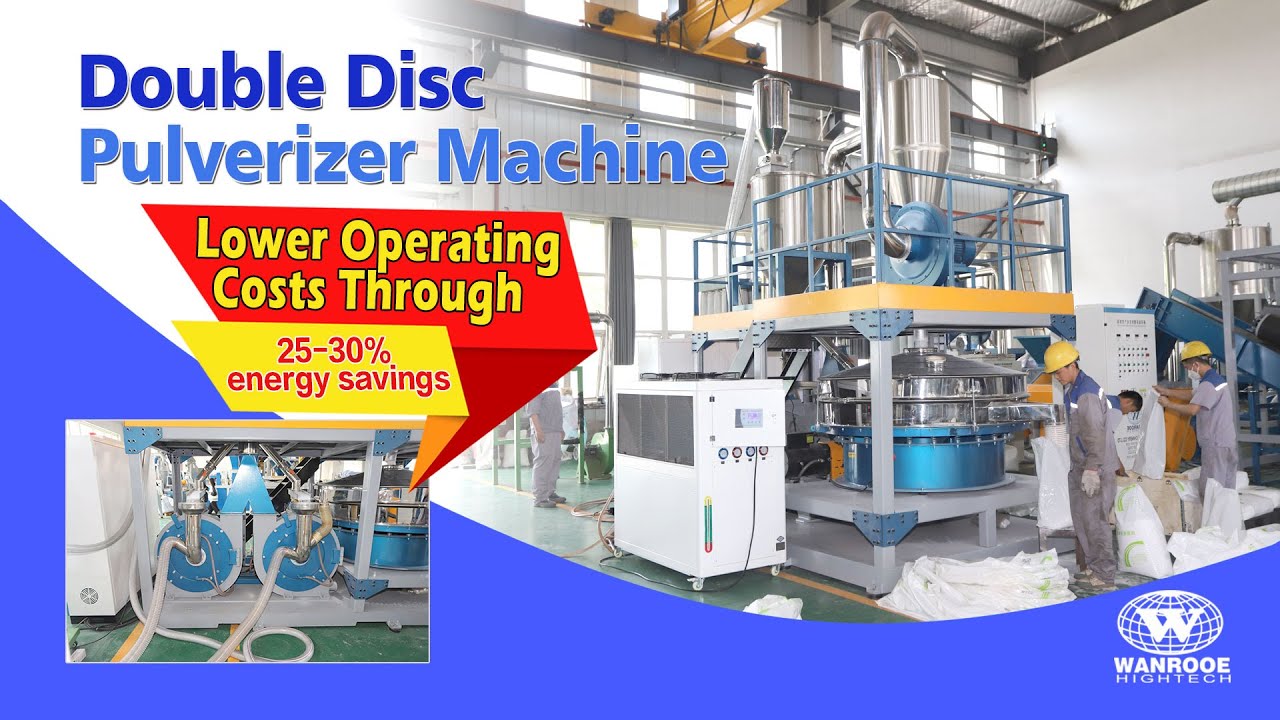 Double Disc Grinder Machine | 30% Power Saving/Servo Motor/Dust-Free LLDPE Pulverizer Machine