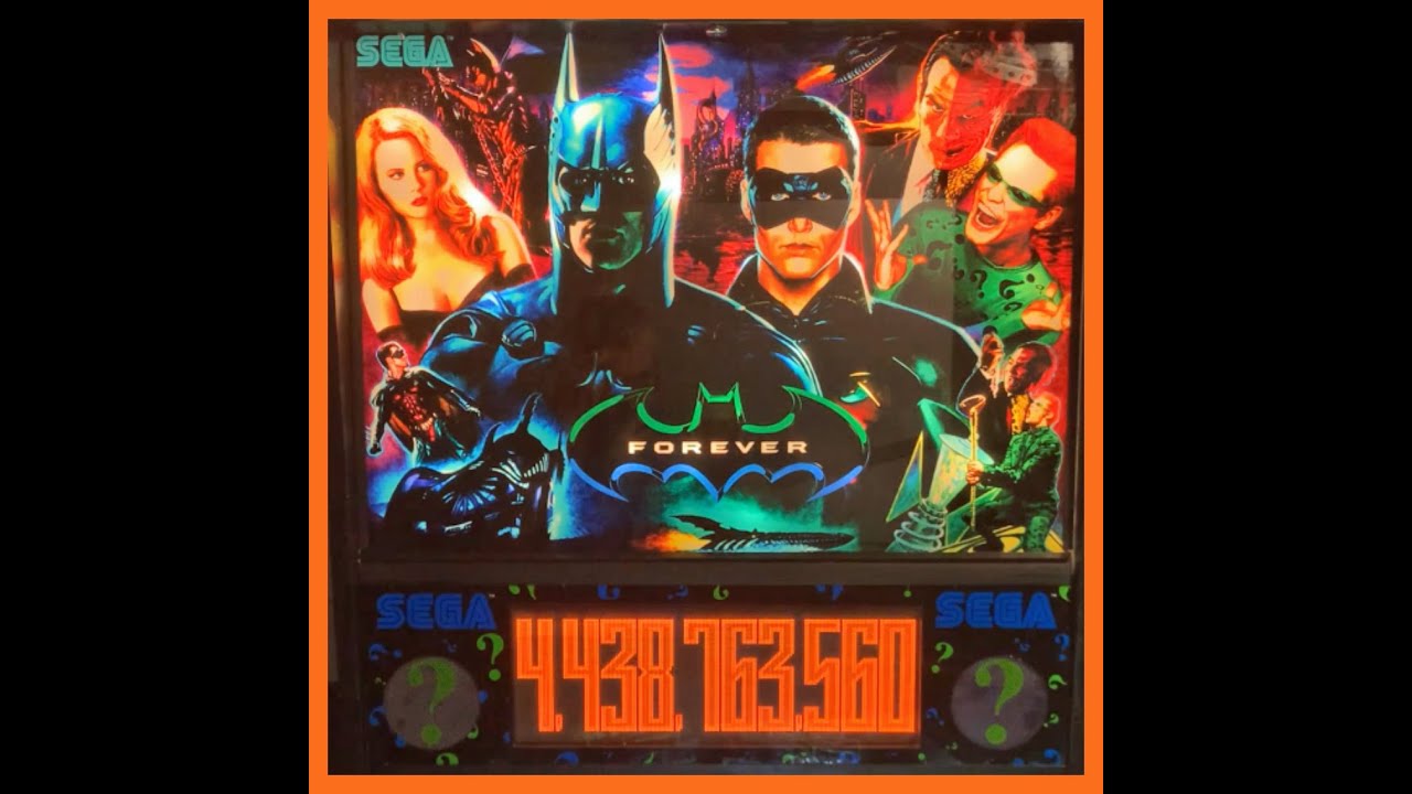1995 SEGA Batman Forever Pinball Machine Gameplay Demonstration