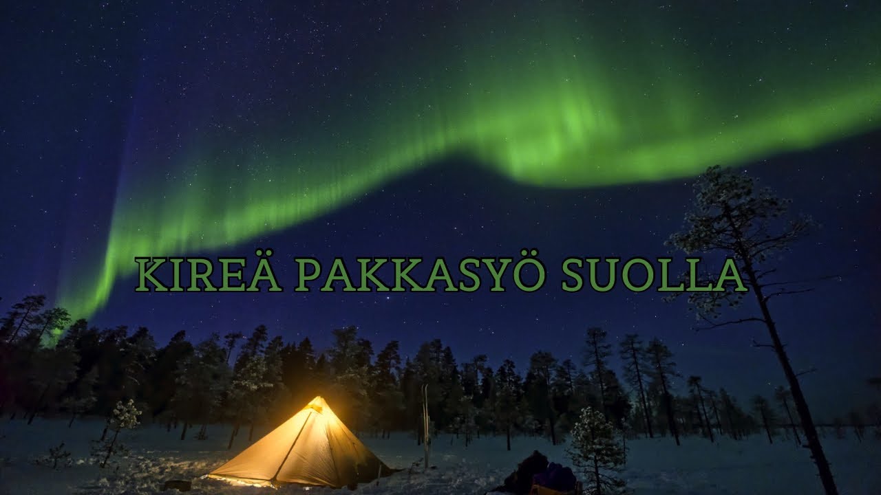 Kireä pakkasyö suolla -  Retki soidensuojelualueelle - Kotateltta ja titaanikamiina
