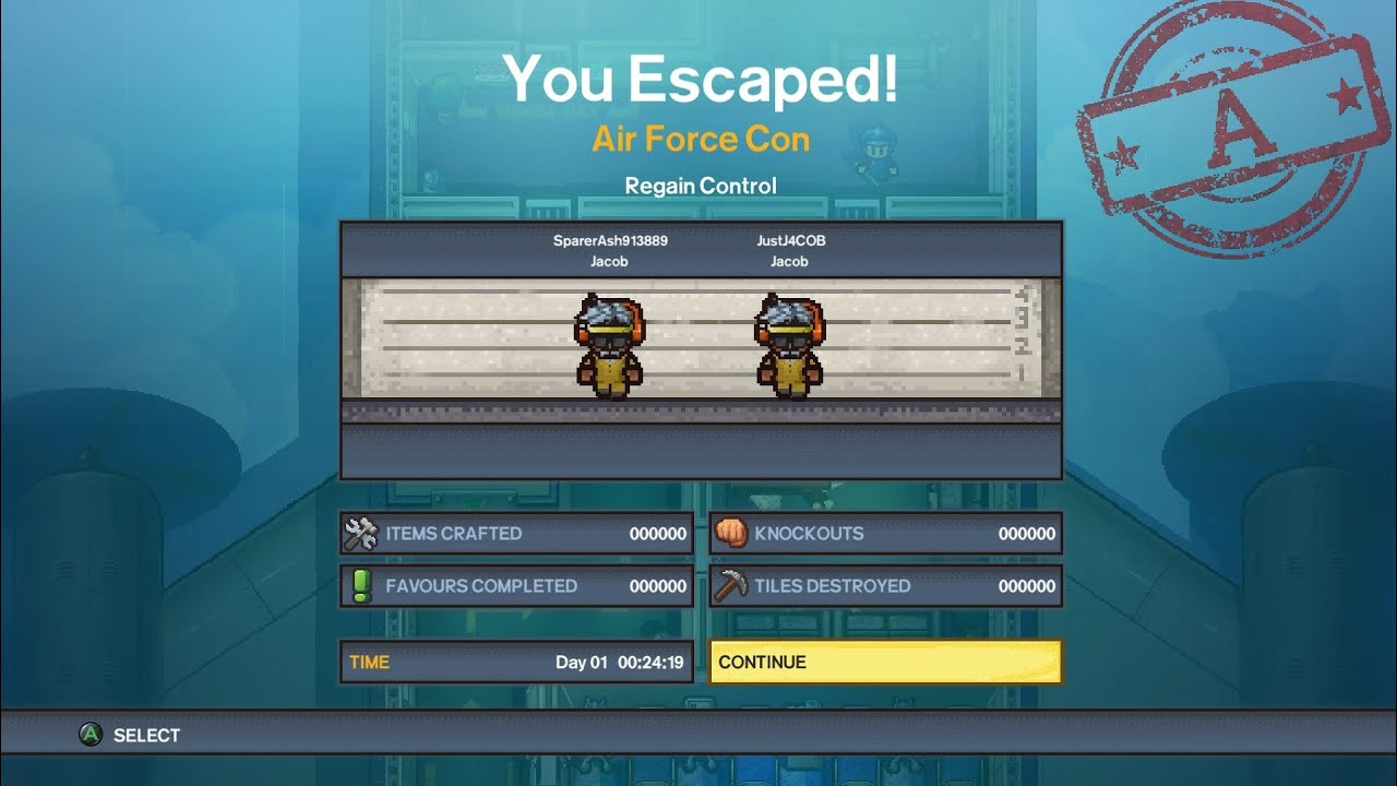 The Escapists 2 – Air Force Con Speedrun 24:19 Glitchless, 2 players