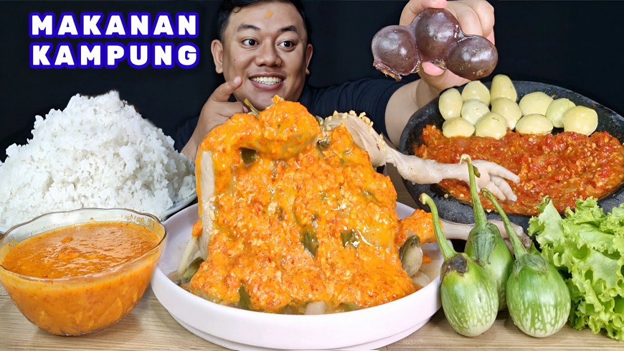 ENAK NGEUNAH ⁉️ MAKAN 1 EKOR AYAM TIM DI SIRAM SAMBEL PEDAS LALAPAN JENGKOL MENTAH SAMBEL TERASI 